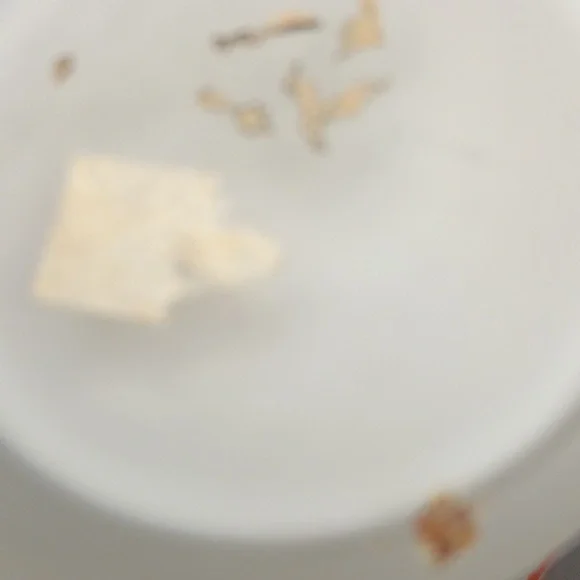 vintage white fall color gold rimmed vase - Picture 4 of 4